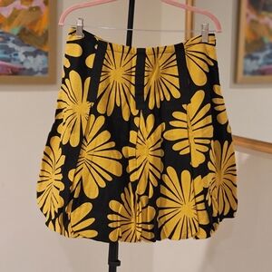 INC International Concepts Floral Linen Rayon Blend Bubble Skirt Size 6